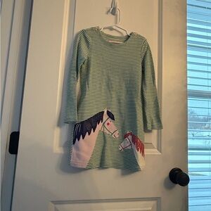 Joules Green and White Striped Dress